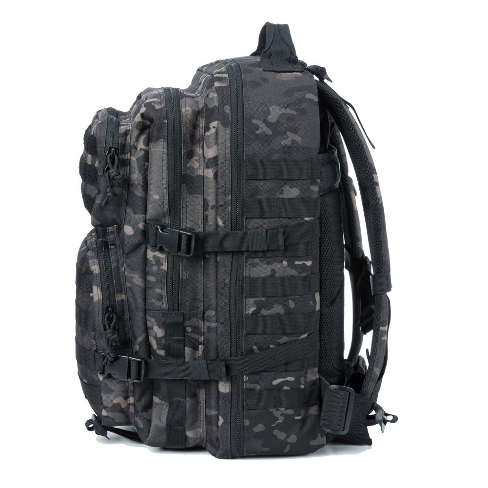 REEBOW GEAR Military Tactical Backpack for Men Large Army 3 Day Assault Pack Molle Hiking Daypack Bag (Camo Black)