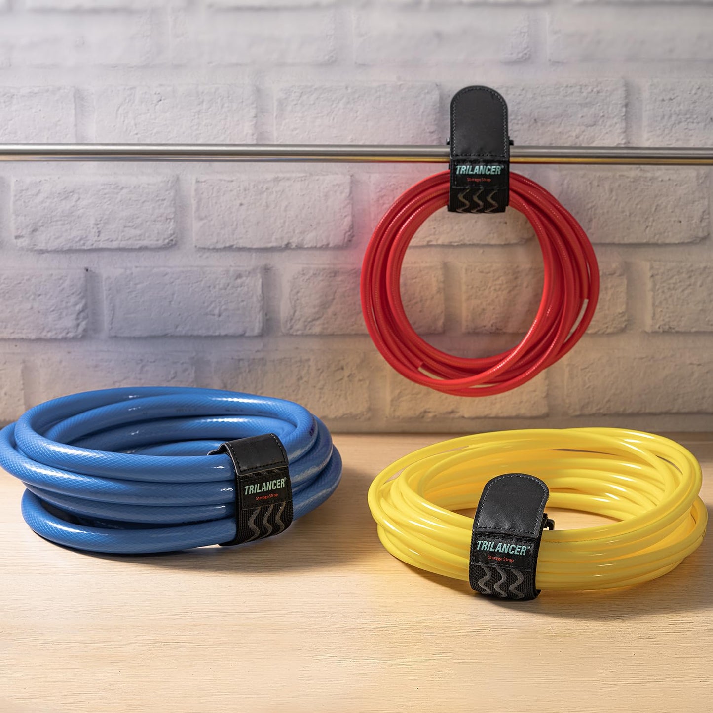 Trilancer Elastic Cinch Straps with Anti-Slip Strips, 14 "x 2" (6 Pack) Multipurpose Hook and Loop Bundling Straps for Hose, Cords, Bike, Luggage, Camping, Yoga Mats