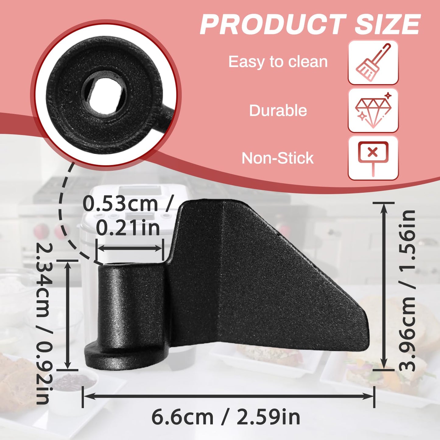 2-Pack CBK-110KP Kneading Paddle for Cuisinart Bread Maker Machine - Fits Model CBK-110 & CBK-110P1 Bread Machine Paddle Replacement