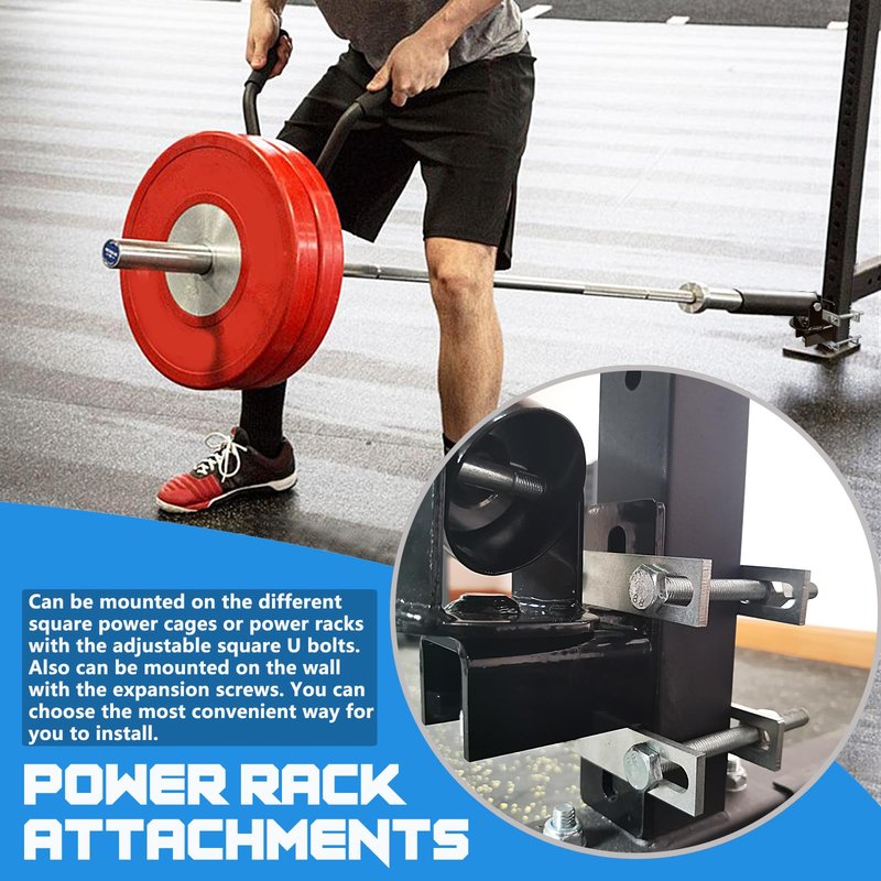 BLUSLM T Bar Row Platform Landmine Attachments for Squate Rack or Wall Mount Fits 2-inch Barbell, Landmine Base Gym Equipment, Power Cage Landmine for Almost of Power Rack (Style 2)
