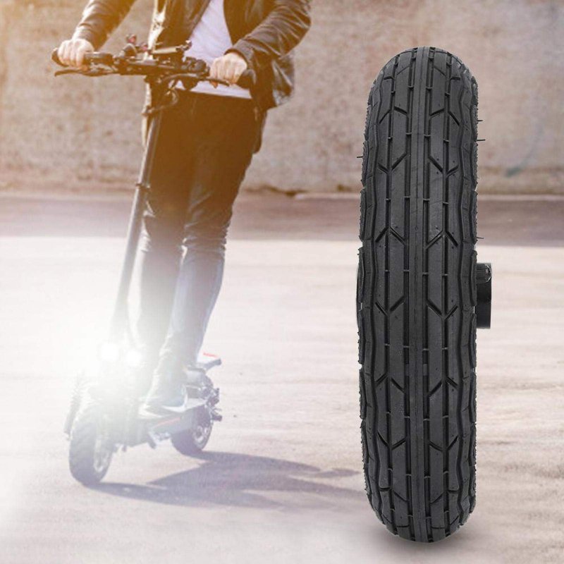 Alomejor 10 inch scooter tire, rubber aluminum alloy wheel replacement for commuters urban riders electric scooter travel city commuting