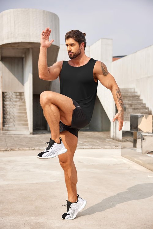 COOFANDY 3 Pack Workout Tank Tops Mens Quick Dry Muscle Sleeveless Shirts Running Gym t-Shirts Tank Slim Fit Small
