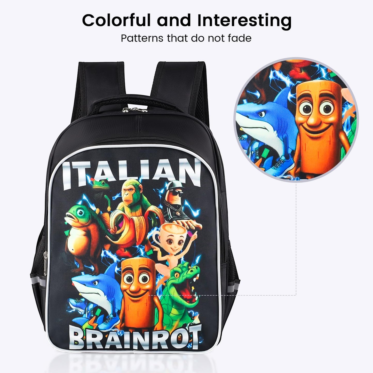 Tintinwiwigo Italian Brainrot Backpack, Brainrot Backpack, Casual Daypack Backpacks,Travel Lightweight Daypack