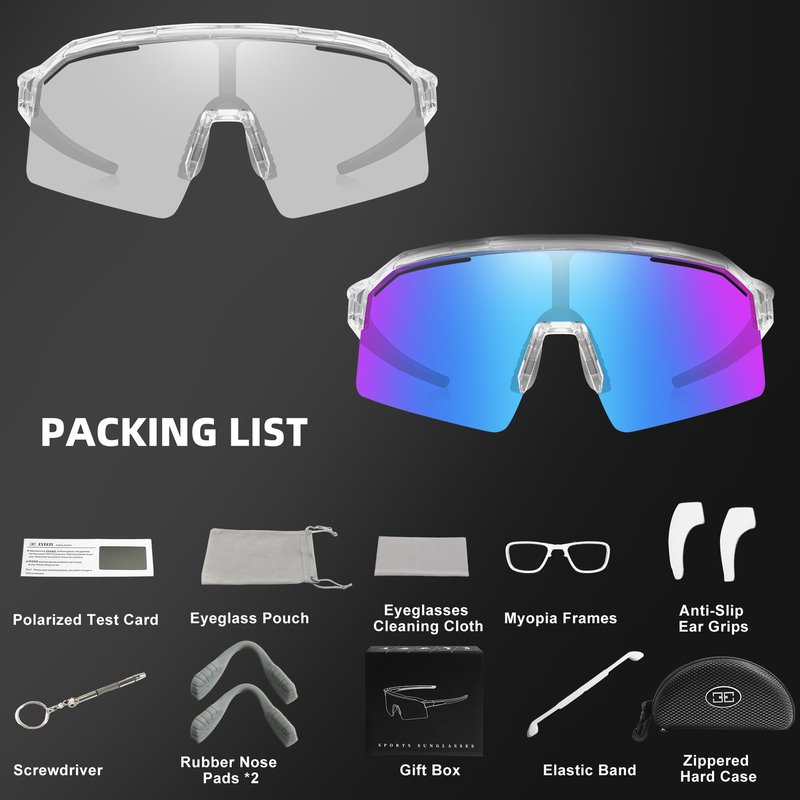 Sunbowglint Polarized Sports Sunglasses for Men Women Unbreakable TR90 Frame UV400 Protection Goggles Baseball Cycling Fishing Glasses,2 Pack