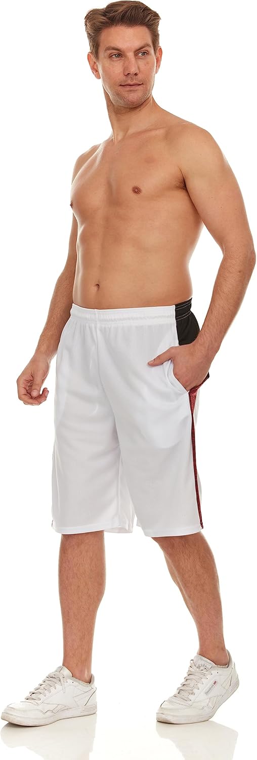 Skiennix Men's Basketball Shorts - Active Performance Gym Shorts with Pockets | 4-Pack Set