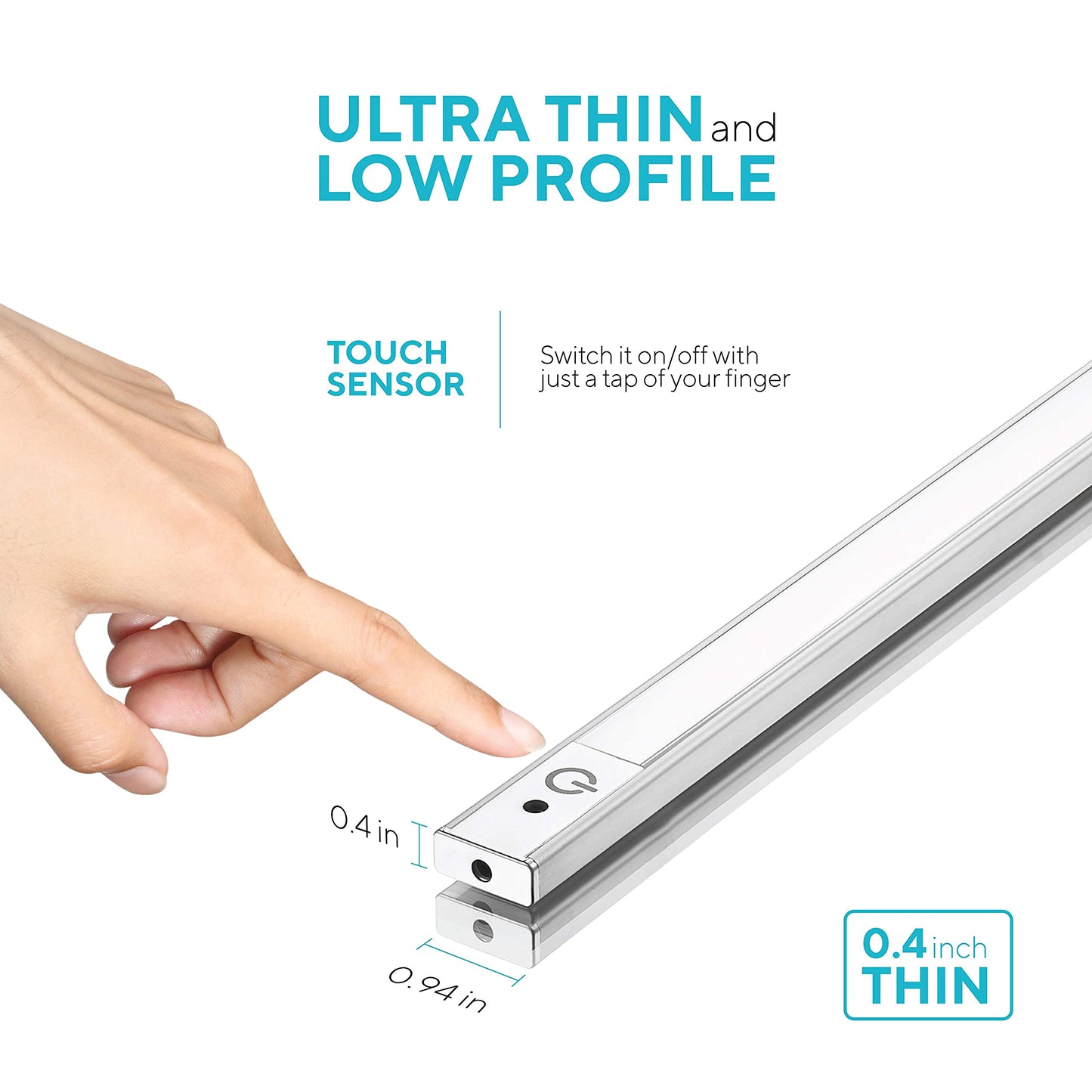 phonar 48 inch Under Cabinet Lighting LED Lamps for Kitchen Closet, LED Counter Light with Plug in Hardwired LED Lighting for Wardrobe(Cold White)