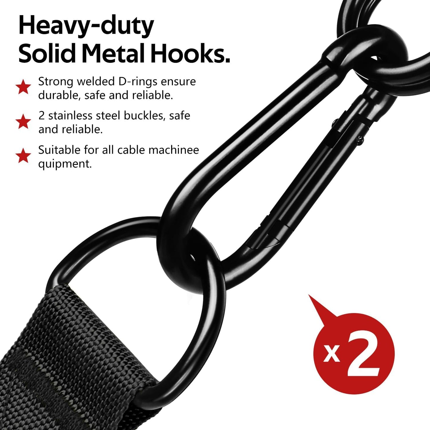 WALITO Exercise Handles - Heavy Duty Replacement Cable Machine Attachments for Home Gym Equipment