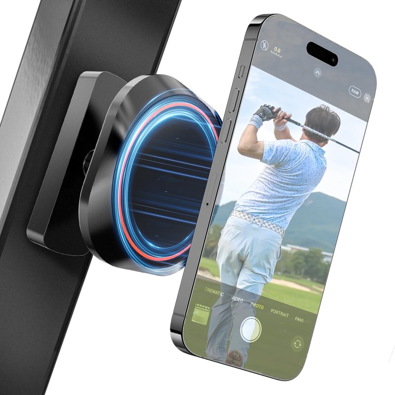 NEVERLAND Magnetic Golf Cart Phone Holder - 360° Rotation Golf Cart Phone Mount Compatible with MagSafe iPhone and Android, Golf Cart Accessories Gifts for Men Women Golfers
