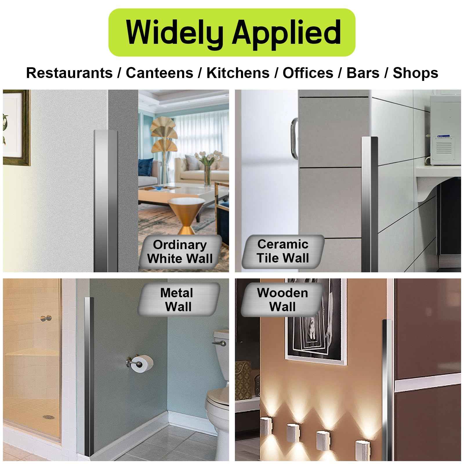 Black Stainless Steel Wall Corner Guards 2 x 2 x 48 inch, Pack of 6 L-Shape Metal Wall Corner Protectors 304 Steel Corner Trim with 90-Degree Angle for Wall Protection and Decoration