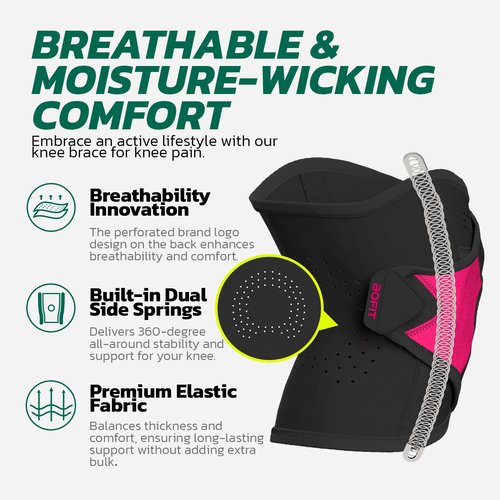 aoFIT Guard X Wrap Around Knee Brace with Stabilizers, Adjustable Compression Support for Knee Pain, Arthritis & Meniscus Tear, Breathable Design for Injury Recovery, Workout, Sports 5XL