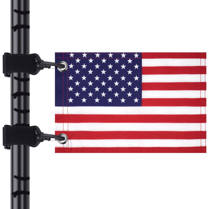 USA Golf Cart Flag - 12" x 18" Easy-Install American Flag with Elastic Strap Bracket - Golf Cart Accessories, Boat and Bicycle US Flag（2 Pack） (2 Pack Upgrade)