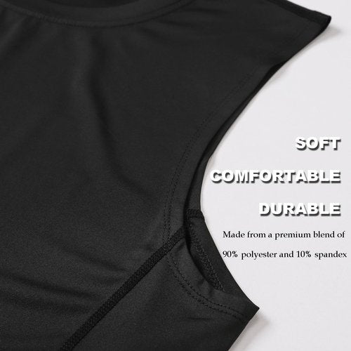 WXUP HOPS Men’s Sleeveless Performance Workout Tank Top - Moisture-Wicking & Quick Dry Gym Muscle Shirt for Running Fitness Basketball Outdoor Sports (Black1, S)