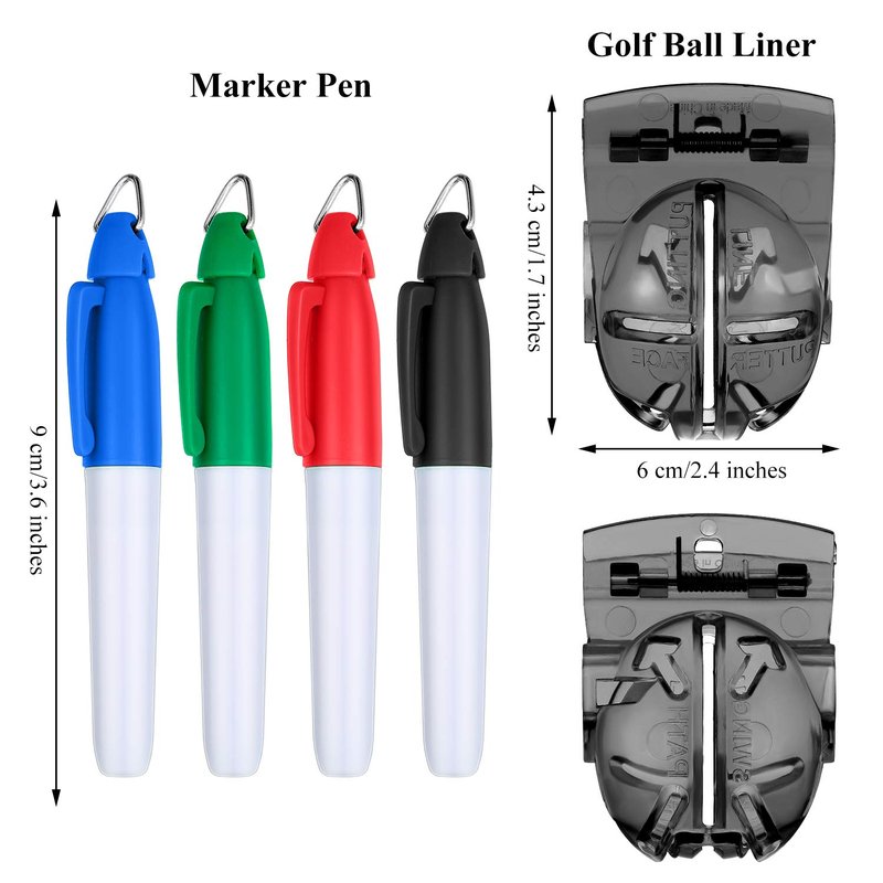Sumind 22 Pcs Golf Essentials Accessories Kit Include Golf Club Cleaning Brush Towel Marking Pen Line Divot Repair Tool Ball Marker Tee Holder for Men Women Ideal Gift(Black)