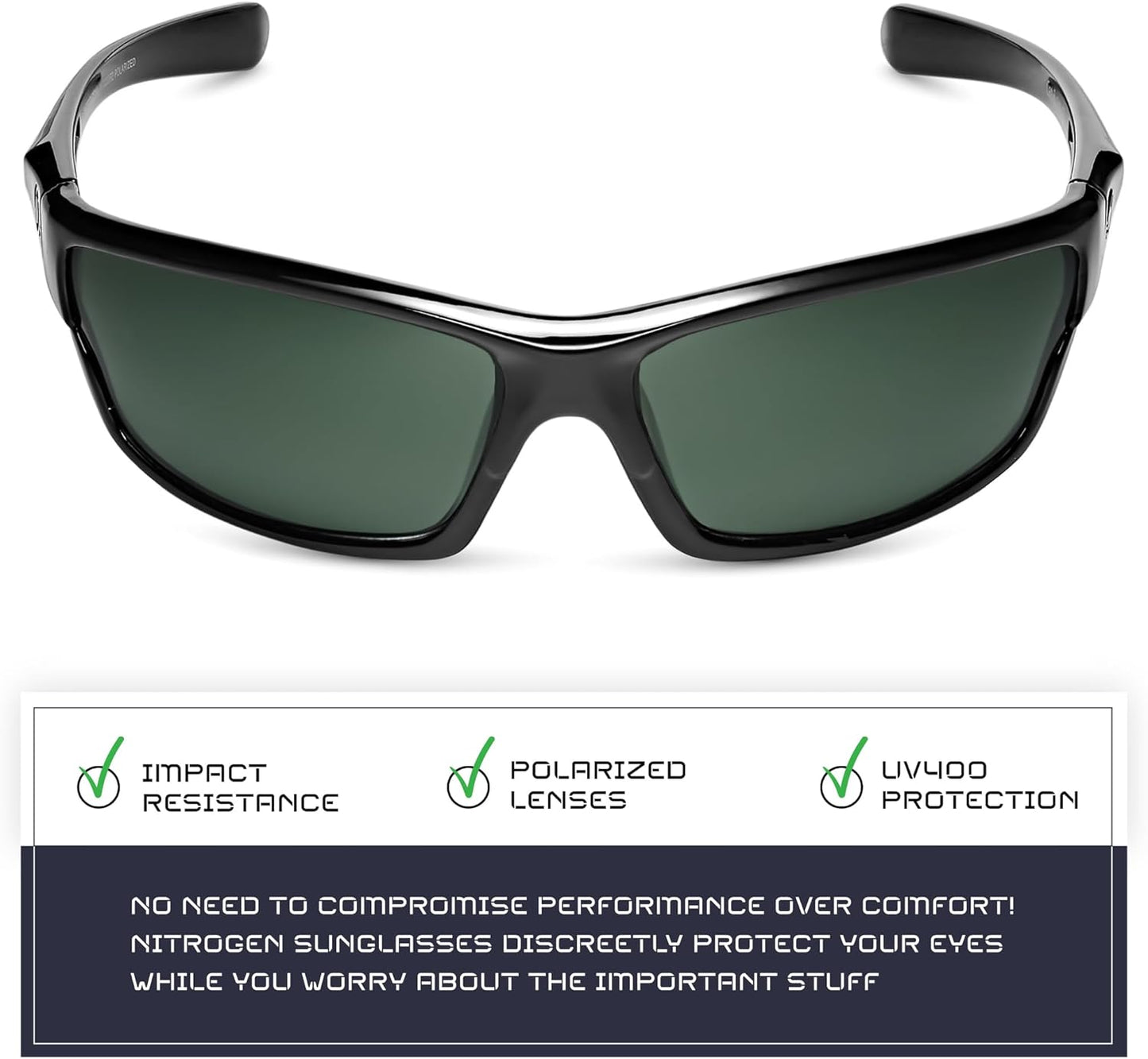 Skiennix Nitrogen Polarized Sport Sunglasses - UV400 Protection for Men & Women | Ideal for Driving, Fishing, Running
