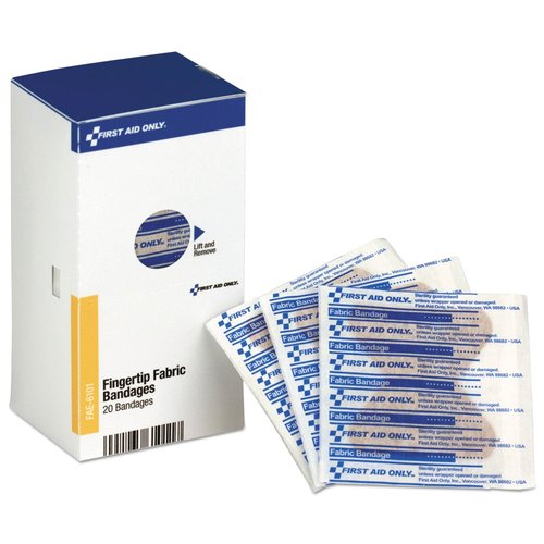 First Aid Only FAE-6101 SmartCompliance Refill Fabric Fingertip Bandages, 20 Count