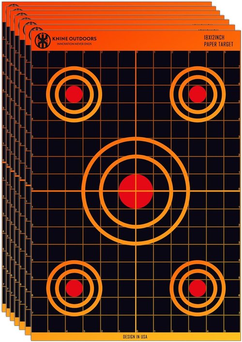 KNINE OUTDOORS Shooting Paper Targets - 12x18 Inch Bulk Pack for Handguns, Pistols & Rifles | Axis Design