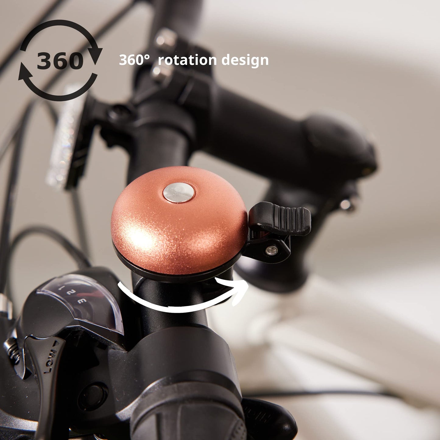 N+1 Bicycle Bell for Handlebars – Clear & Loud Bell (Up to 85 decibels) for Adults or Kids Bikes - Road, Mountain or City Bikes, Fits 22.2mm (0.87") Handlebars