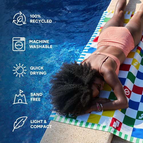 Dock & Bay Beach Towel - Quick Dry & Sand Free - Extra Large, Lightweight, 100% Recycled - Wild Card (200x90cm)