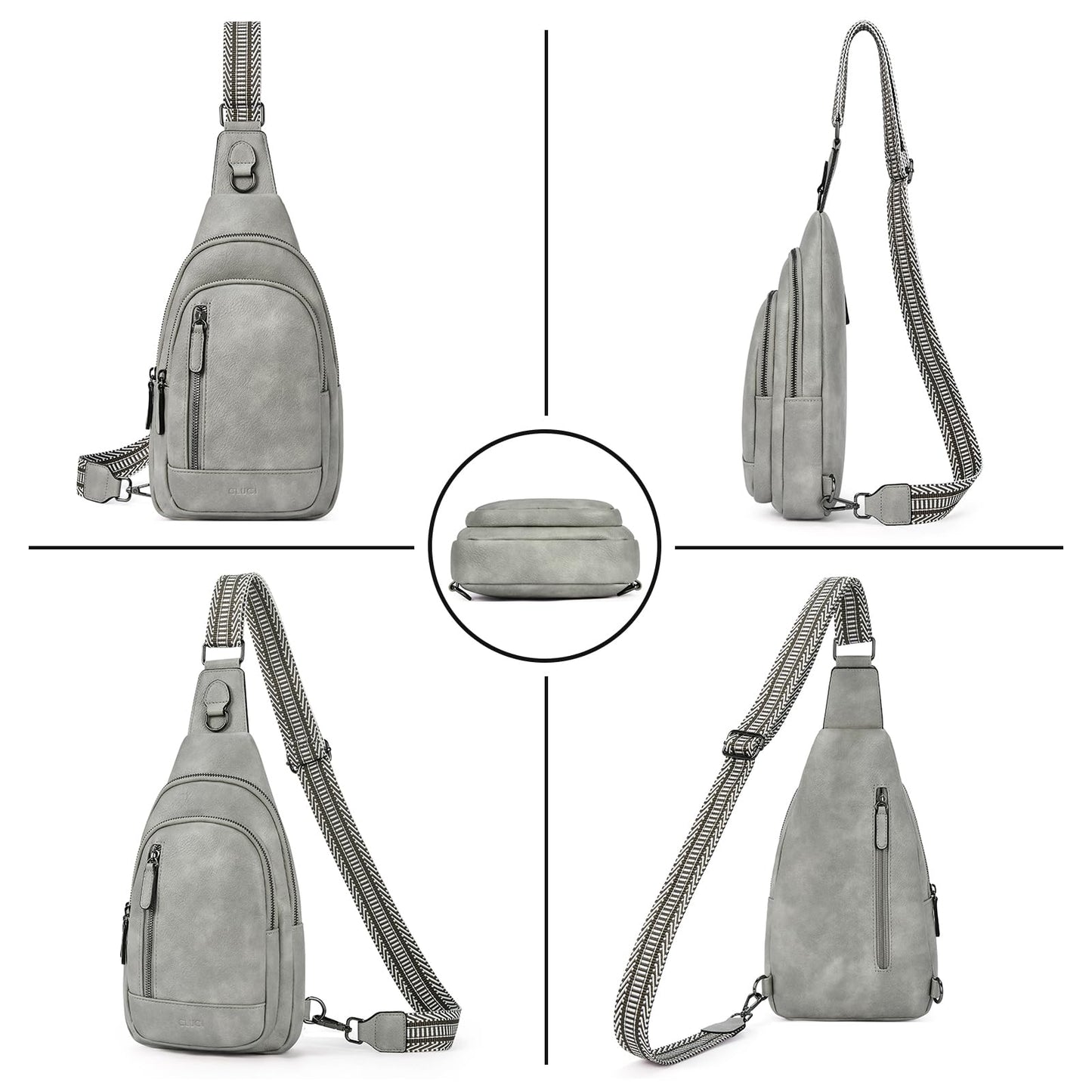 CLUCI Crossbody Bags for Women Men,Leather Sling Bag Cross Body Backpack for Woman Gifts for Women Birthday Unique