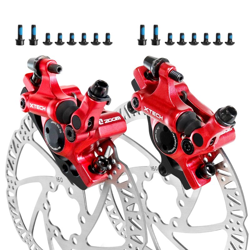 Z00M HB-100 Hydraulic Disc Brake Calipers, MTB Bike Disc Brakes Front & Rear Caliper Set with 160 mm Rotors, Aluminum Alloy Bicycle Disc Brake Kit for eBike, Mountain Bike, Road Bike, Fat Bike