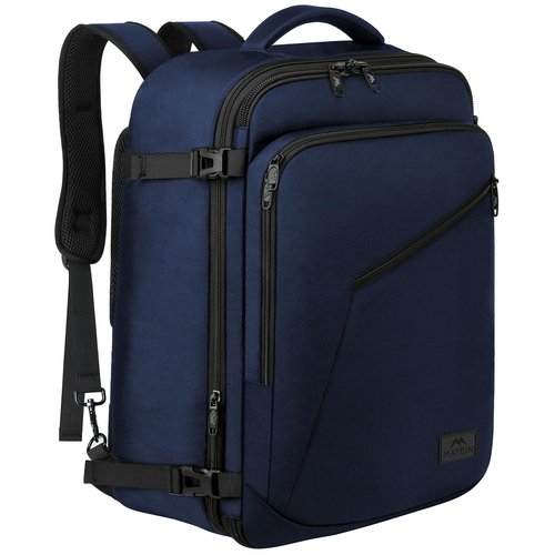 MATEIN Backpack for Travel, 27L Water Resistant Carry on Backpack Fits Overhead Bin, Convertible Work Daypack with 2 Handles, Hiking Daypack for Outdoor Sport,Travel Gifts for Men Women, Blue
