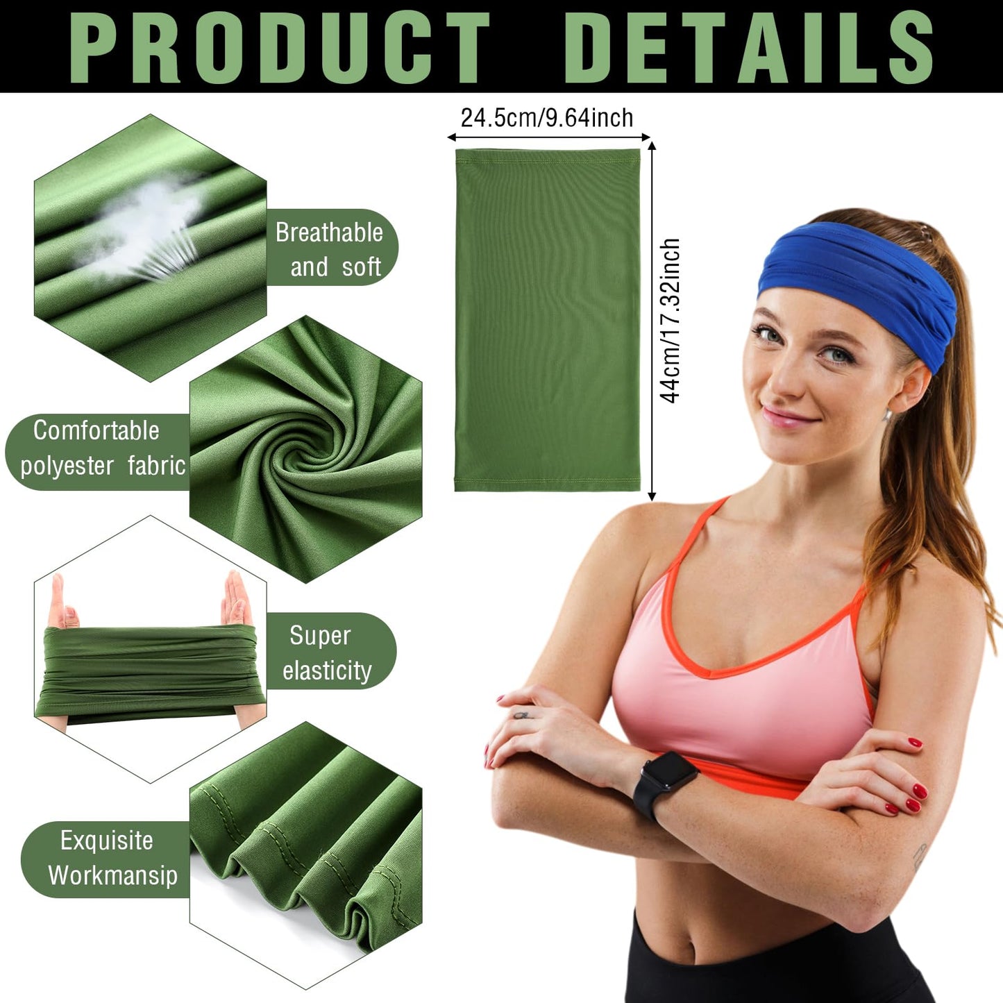 Jeere 40 Pcs Neck Gaiter Bulk Summer Face Mask UV Protection Face Cover Scarf Balaclava Bandana for Men Women Sports Running(Dark Color)