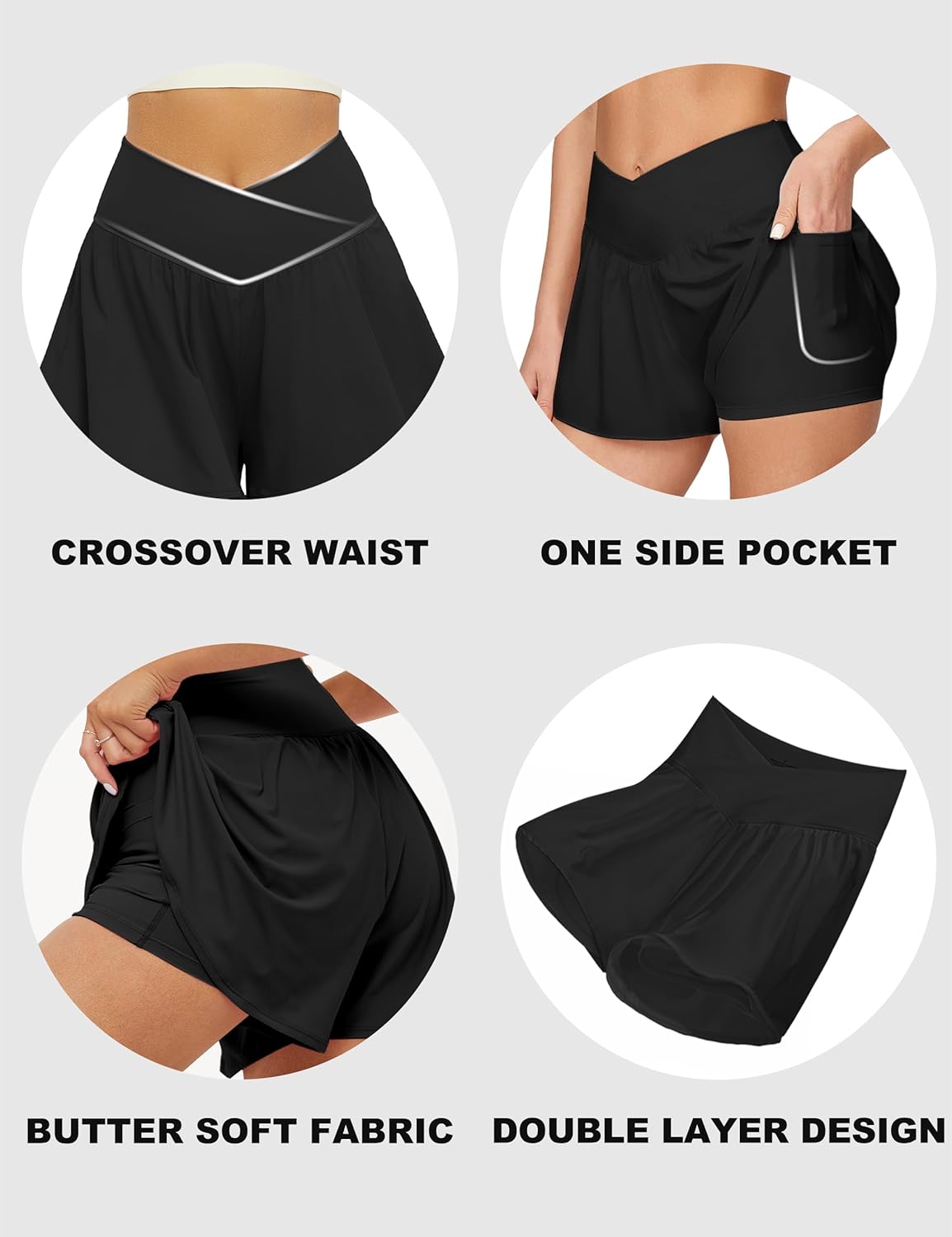 Mommy and Me | Butterfly Crossover Athletic Shorts - Medium for Girls Ages 13-14