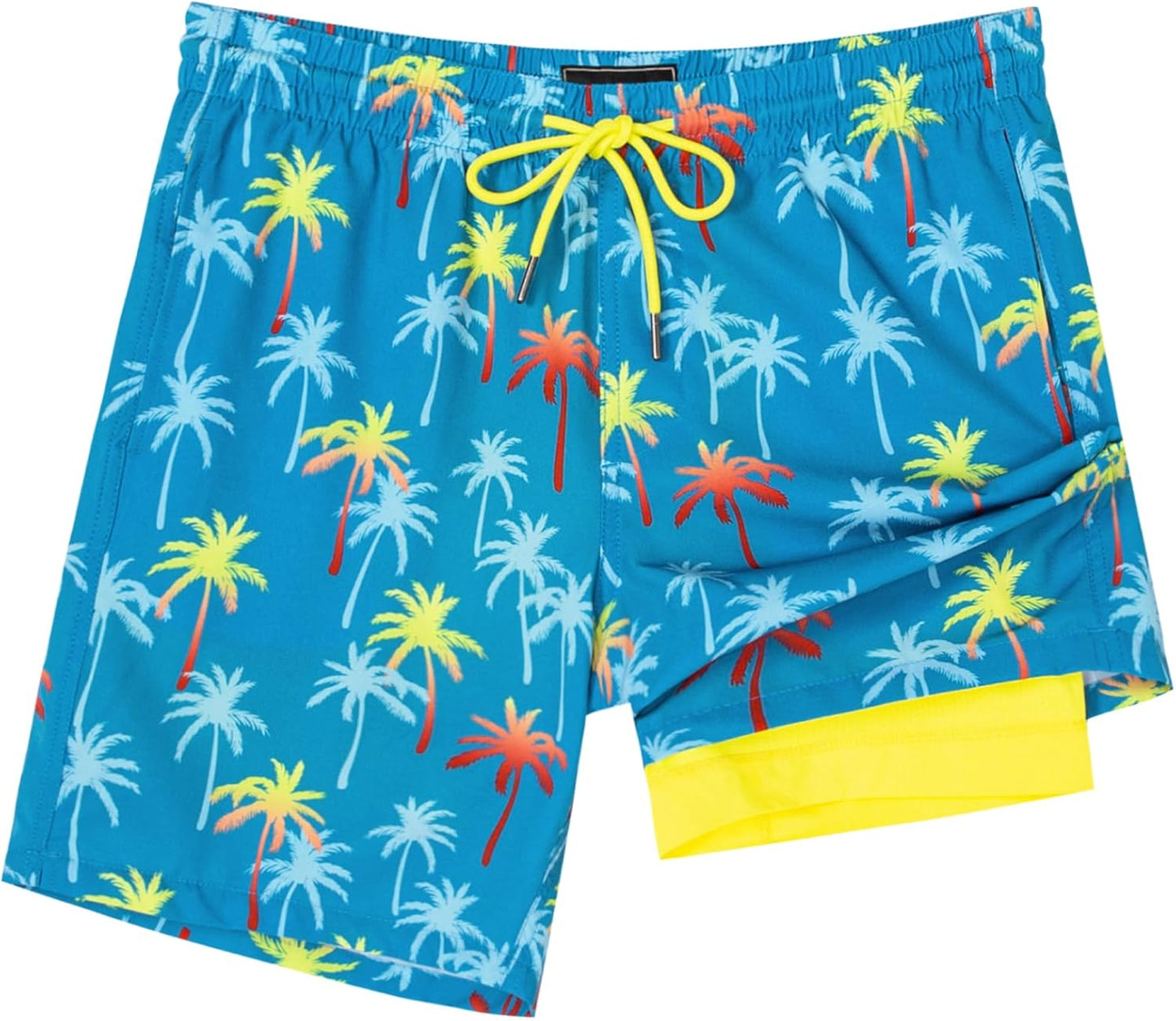 Surf Cuz Men's Swim Trunks - Quick-Dry 7-Inch Swim Shorts with Compression Liner