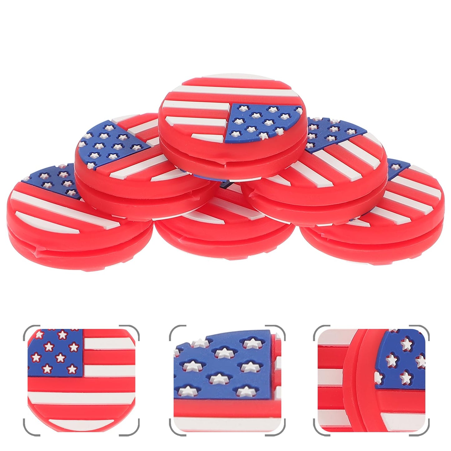 Amosfun 6PCS American Flag Tennis Dampener Silicone Tennis Dampeners Racket Vibration s Racket Strings Dampers for Players
