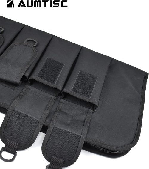 AUMTISC Tactical Soft Gun Case, Rifle Carrying Range Bag with 5 Pouches and Adjustable Shoulder Sling, 38/42 Inch
