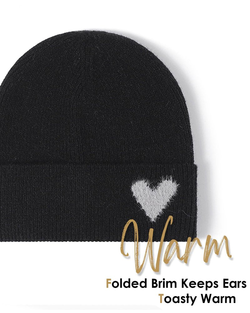Gossifan Warm Winter Hats for Women Knit Beanie Hat Skull Cap Beanies Hats-Black