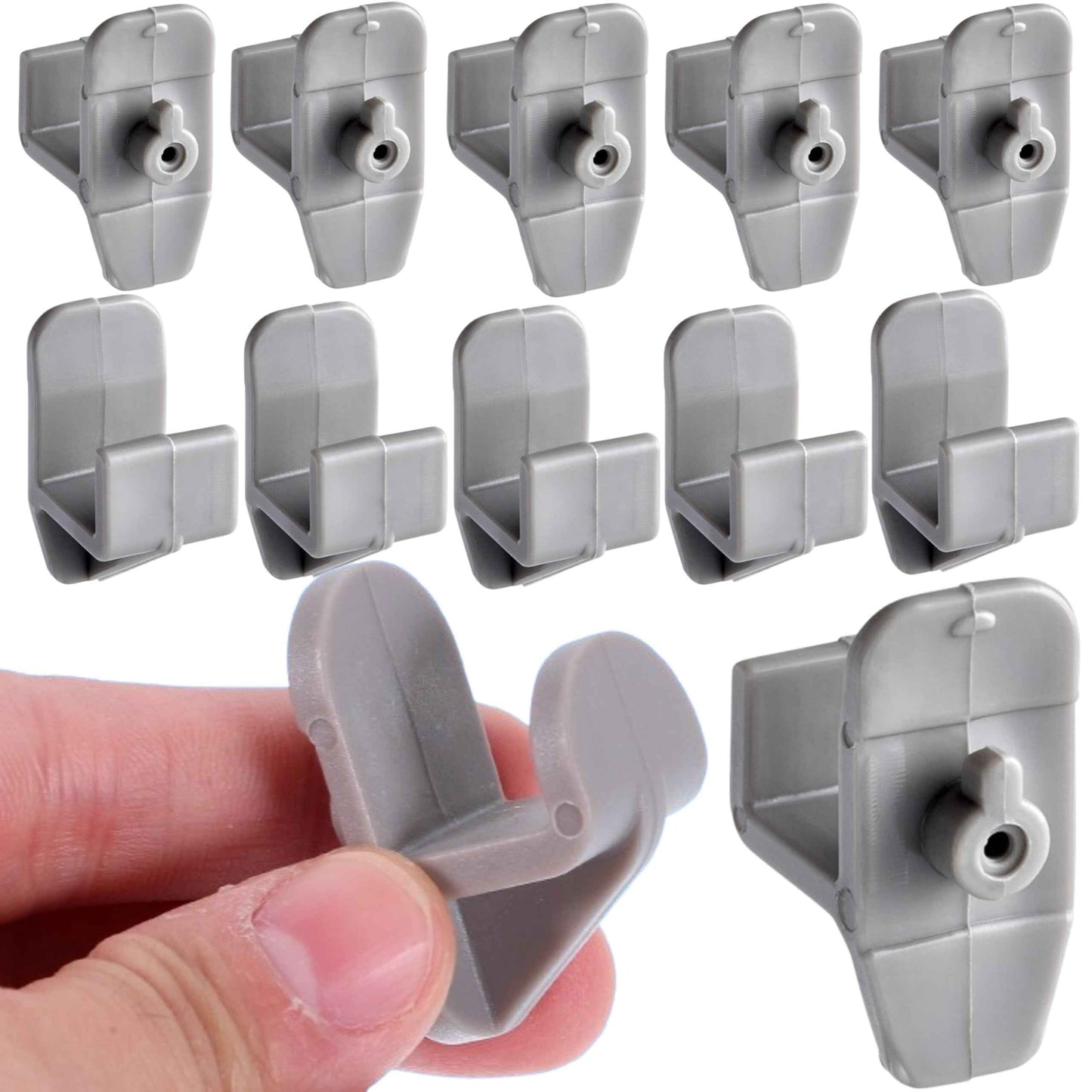 GEEX DEPOT Replacement Shelf Clips for Turbo Air Freezers & Refrigerators, Gray Plastic Shelf Clips, 12-Pack (12)