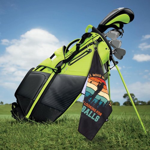 GEYGIE Not All Who Wander are Lost Printed Microfiber Golf Towel, Funny Golf Towel Gifts and Golf Accessories for Men Women Dad Mom Grandpa, Fathers Day Birthday Gift for Golf Lover