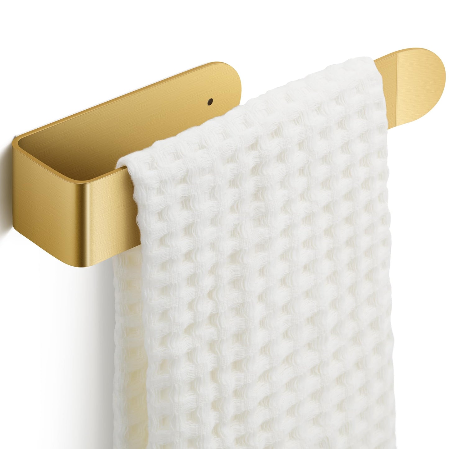 8 Inch Hand Towel Holder, Self Adhesive Towel Bar for Bathroom, Rustproof Aluminum U-Shape Towel Rack Stick on Wall, Brushed Gold