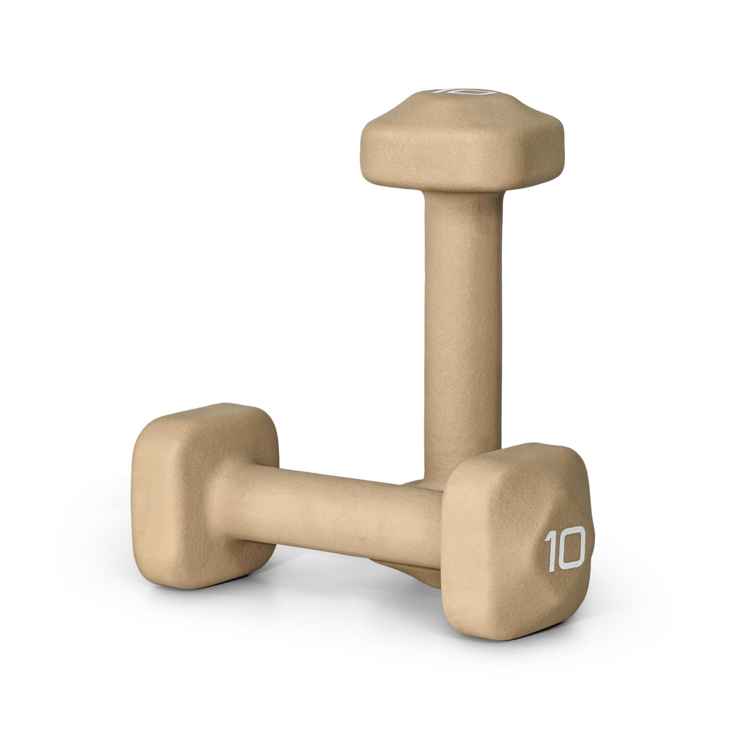 Tone Fitness 10 lb Neoprene Dumbbell Pair for Home Workouts – Non-Slip Design - Beige