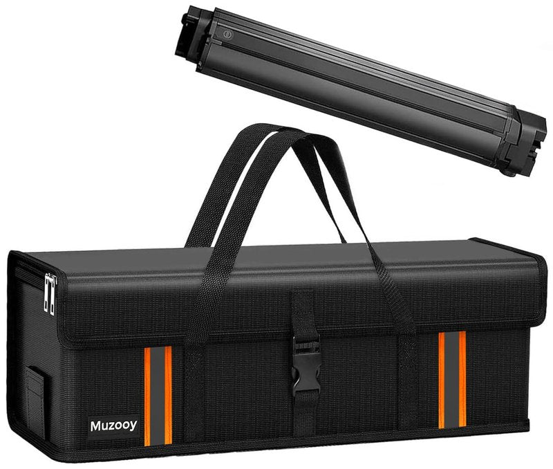 Muzooy Ebike Battery Bag, 8 Layers, Fire Protection, Fireproof Battery Bag, Waterproof, Explosion-Proof, Ebike Battery Protective Case, black red, L, Useful