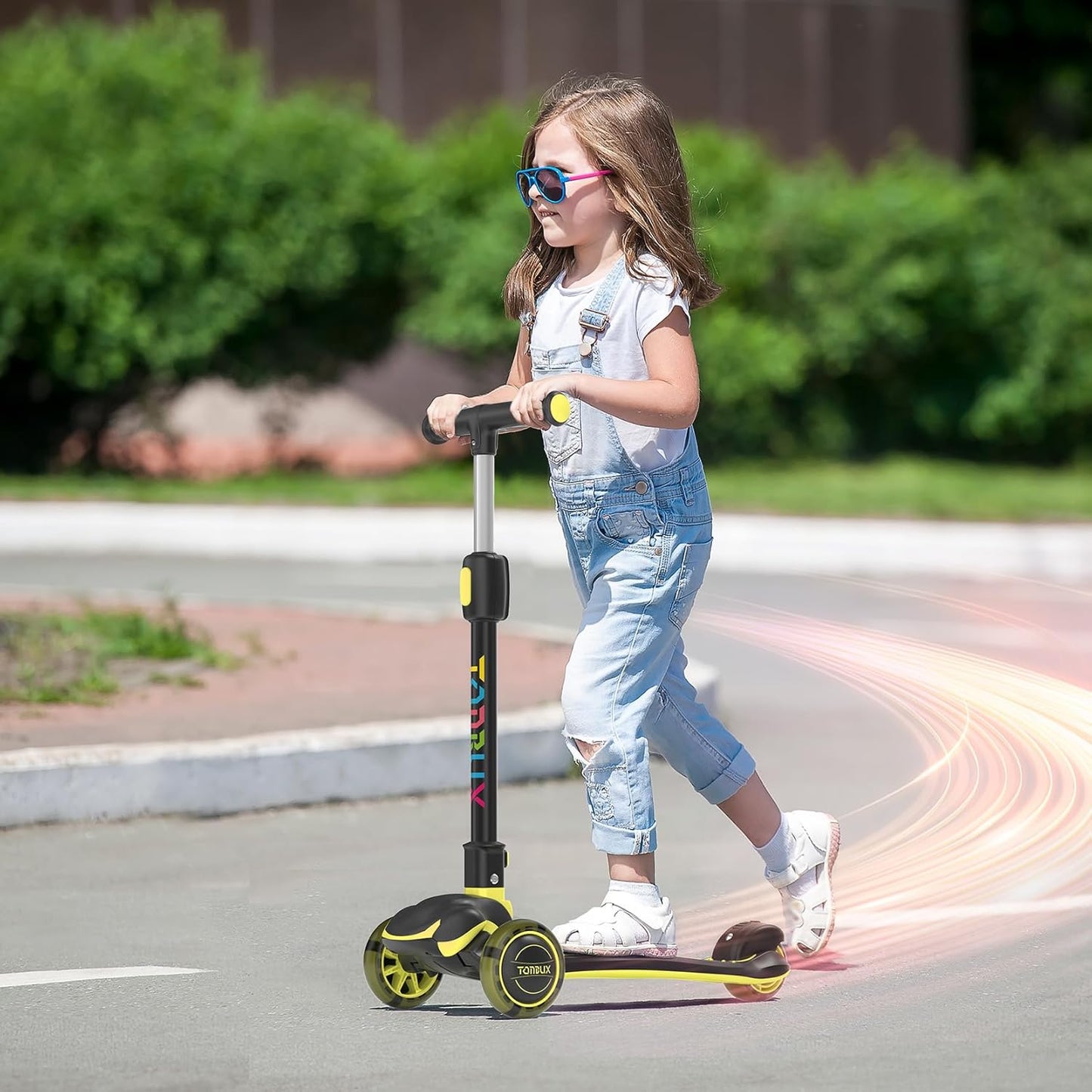 TONBUX Kids Scooter - Light-Up 3-Wheel Kick Scooter for Ages 3-12 | Adjustable Height & Anti-Slip Deck