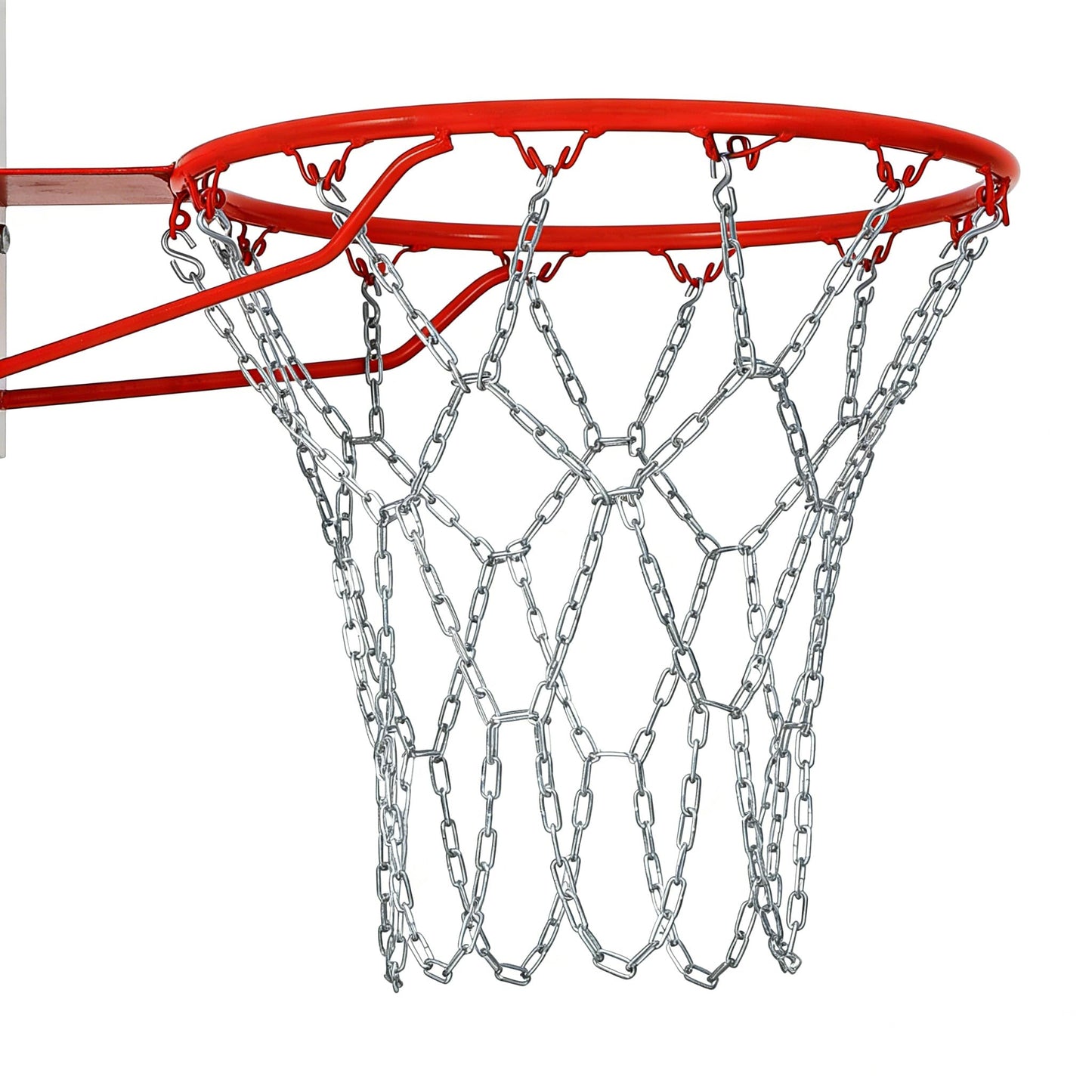 Basketball Chain Net, Heavy Duty 304 Stainless Steel Metal Replacement for Outdoor Basketball Hoop and Rim - Rust Proof Net Fits Most Backboards, 18 inch/45cm Drop Length