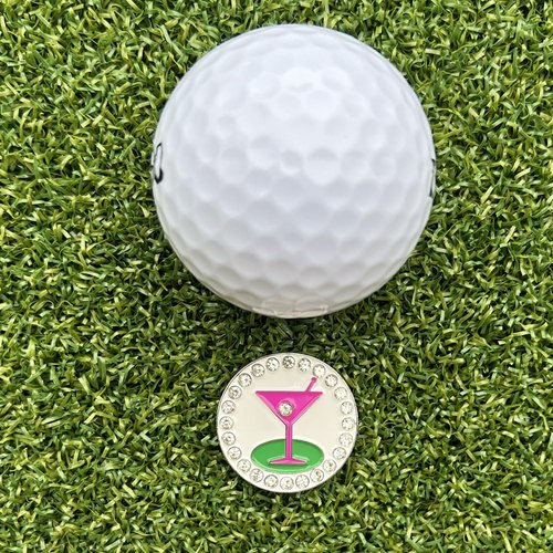 Giggle Golf Bling “Social Hour” Ball Marker Collection – Fun Golf Accessories for Women | Sparkly Gift for Golf Lovers | 19th Hole Vibes & Friends on the Green (19th Hole)