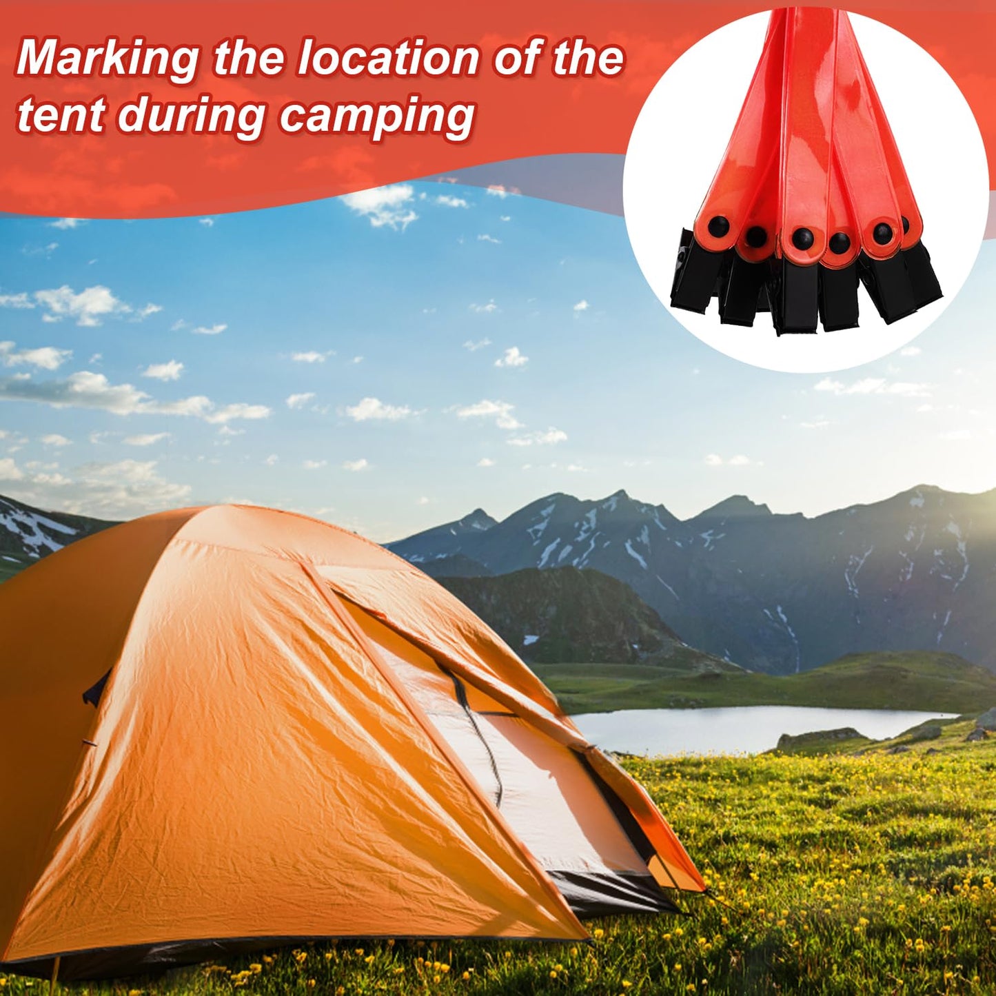 XIHIRCD 24pcs Reflective Trail Markers, Trail Markers with Clips Day & Night Hunting Reflector Trail Markers Trail Marking Tacks for Outdoor Hiking Camping Hunting (Fluorescent Orange)