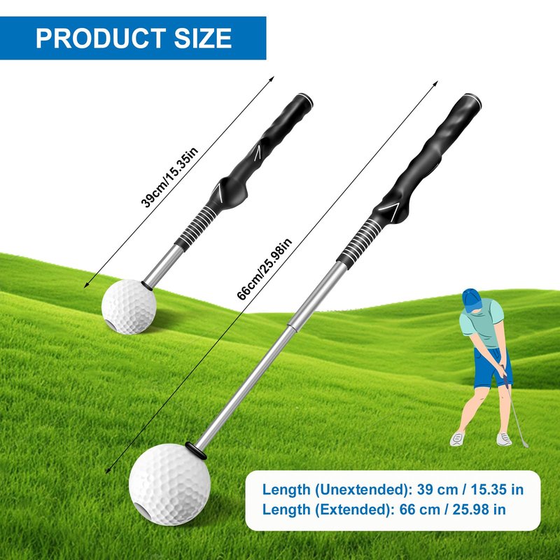 HTAIWLL Golf Grip Trainer & Swing Training Aid – Retractable Golf Swing Trainer, Home Golf Simulator, Practice Equipment, Swing Analyzer, Indoor Putting Green, Golf Gifts for Men