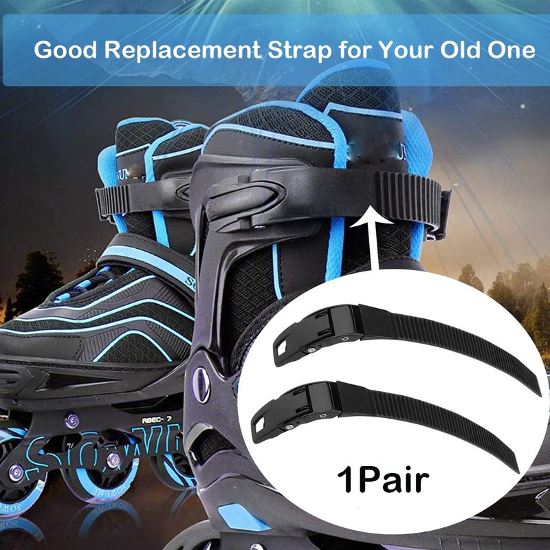 SAUYRASY 1Pair Rollerblade Replacement Straps Inline Skate Strap Replacement Inline Roller Skate Straps with Screws Nuts For Men Women Kids
