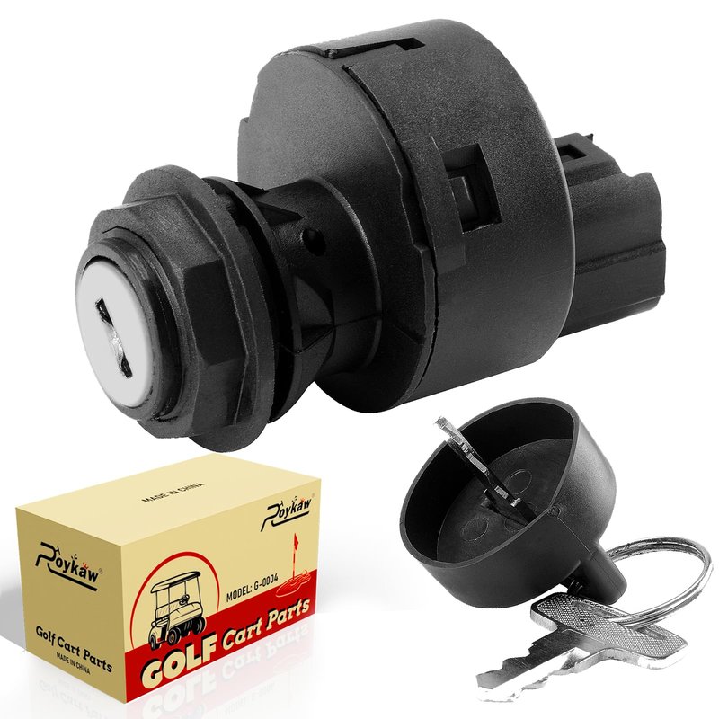 Roykaw Golf Cart Starter Ignition Key Switch Replacement Compatible with Yamaha G22/G29/Drive 2 G&E Models, 2 Positions-On/Off, No-wiring/Includes 2 Keys, OEM# JW1-H2510-00, JU2-H2510-10, JU2-H2510-20