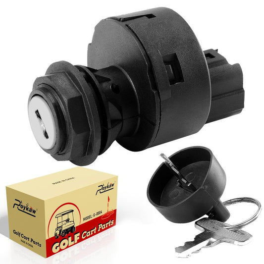 Roykaw Golf Cart Starter Ignition Key Switch Replacement Compatible with Yamaha G22/G29/Drive 2 G&E Models, 2 Positions-On/Off, No-wiring/Includes 2 Keys, OEM# JW1-H2510-00, JU2-H2510-10, JU2-H2510-20