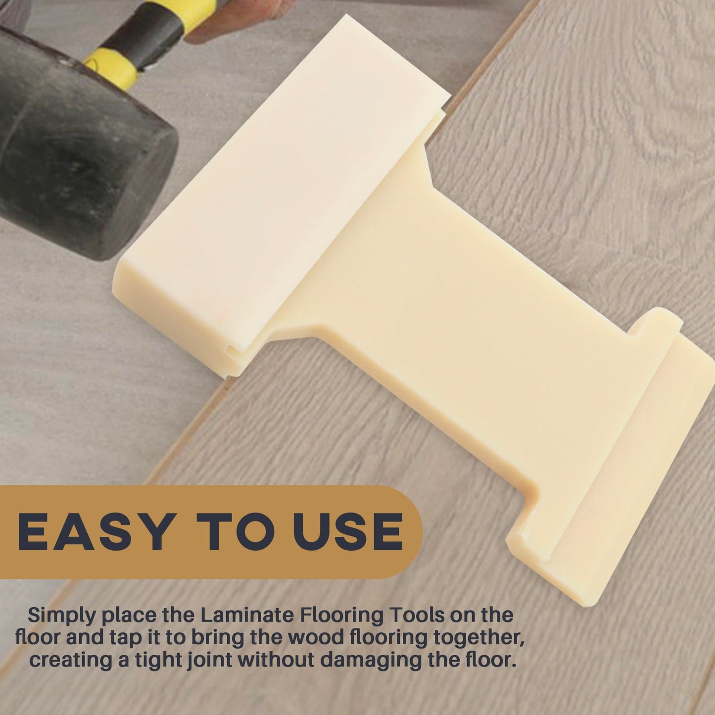 Terixe 4-in-1 Laminate Flooring Tools - Nylon Tapping Block Kit for Laminate Plank and Wood Flooring Installation, Inclined, Barb, U, V, L Slots