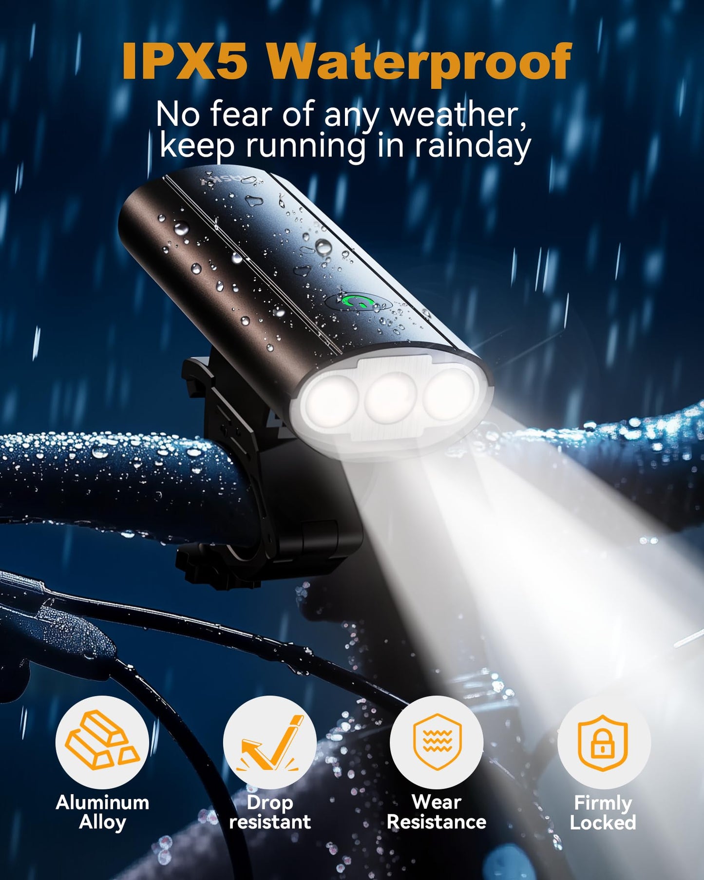 Bike Lights for Night Riding, USB Rechargeable Mountain Bicycle Headlight