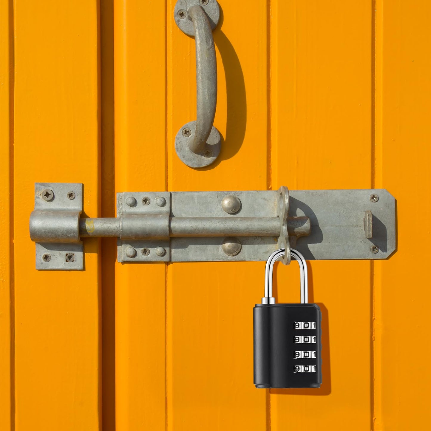 Kenning Combination Padlock 4 Digit Combination Lock with Keys Locker Resetable Security Outdoor Waterproof Lock for School Sports Gym Locker Employee Fence Case (Black Silver,30 Pcs)