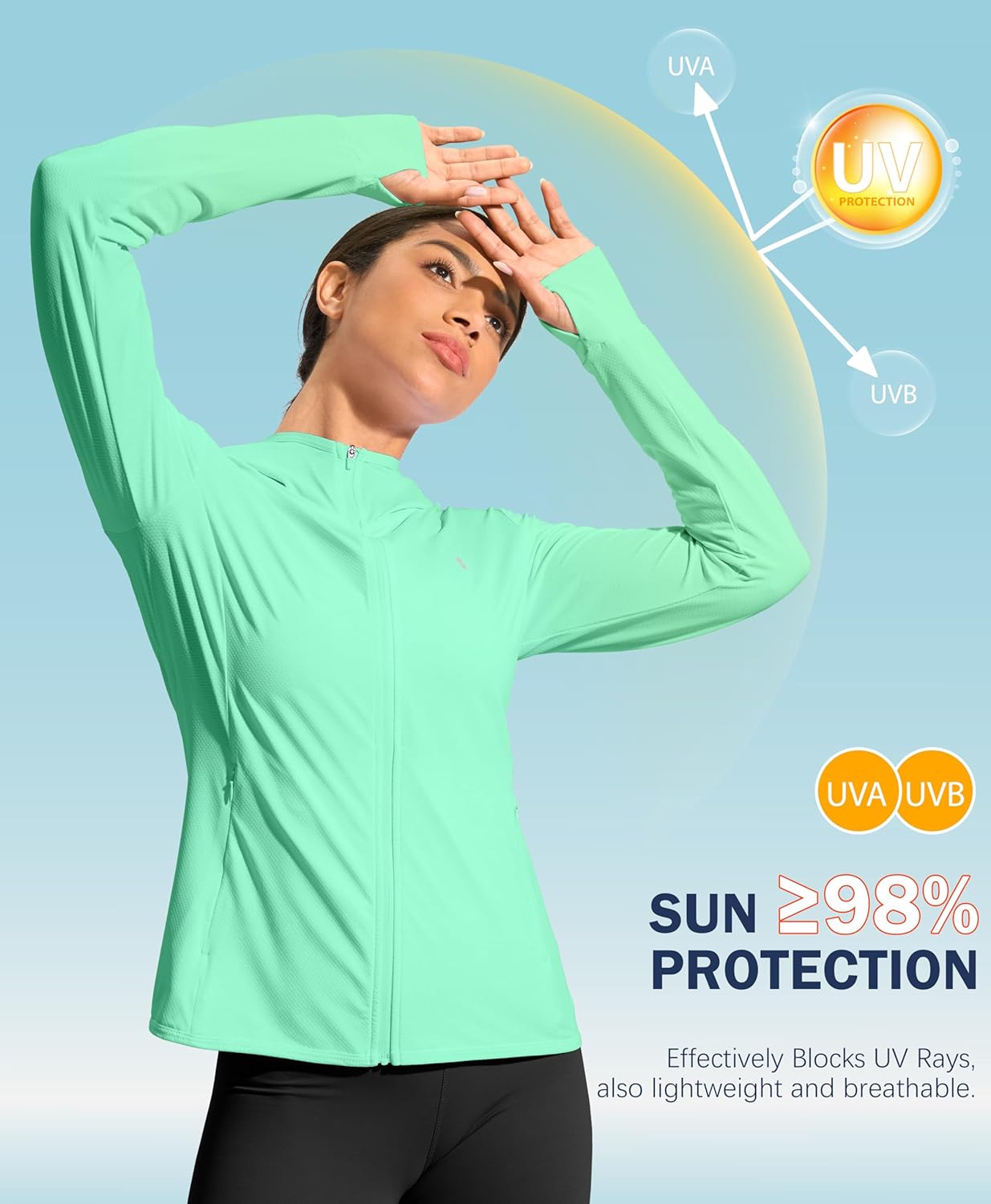 Soothfeel Women's Lightweight UPF 50+ Sun Protection Hoodie Jacket | Long Sleeve Outdoor Shirt with Pocket