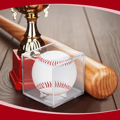 Chumia Baseball Display Cases - Clear Acrylic UV Protected Cube for Official Size Balls | 12 Pack