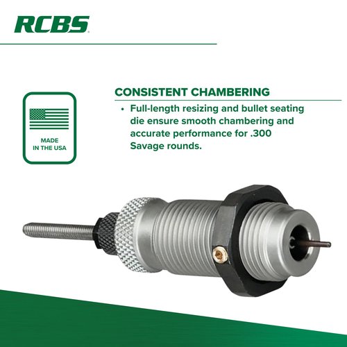 RCBS Full-Length Die Set .300 Sav, Reloading Die Set for .300 Savage Rifle Cartridges